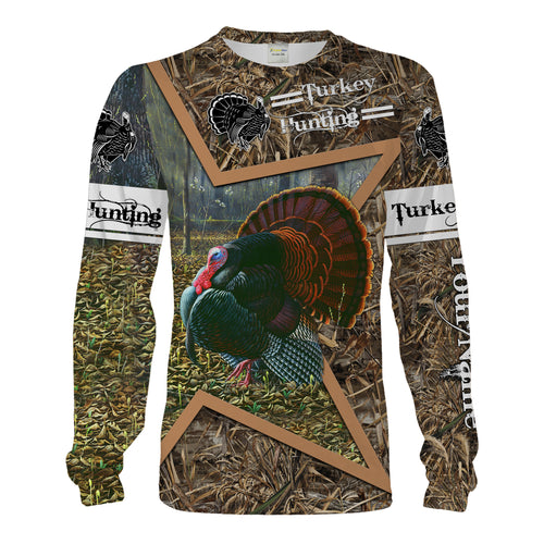 Personalized Turkey Hunting full printing T-Shirt, camo Long sleeves, Hoodie, Best hunting gift for men, women and kid NQS1640