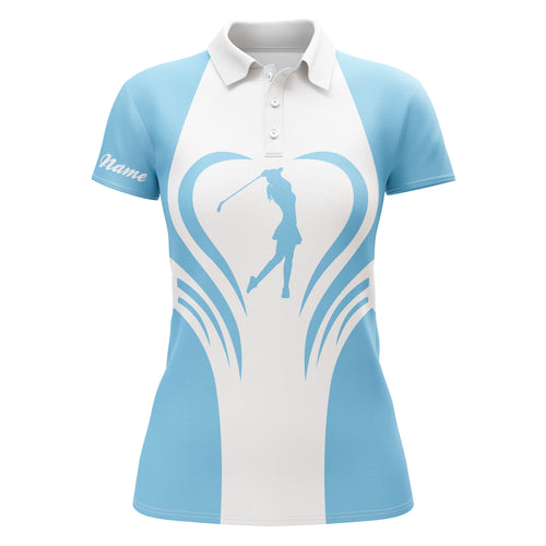 Custom name 3D Womens love golf multi-color golf polo shirts, personalized golf gifts for women NQS3464