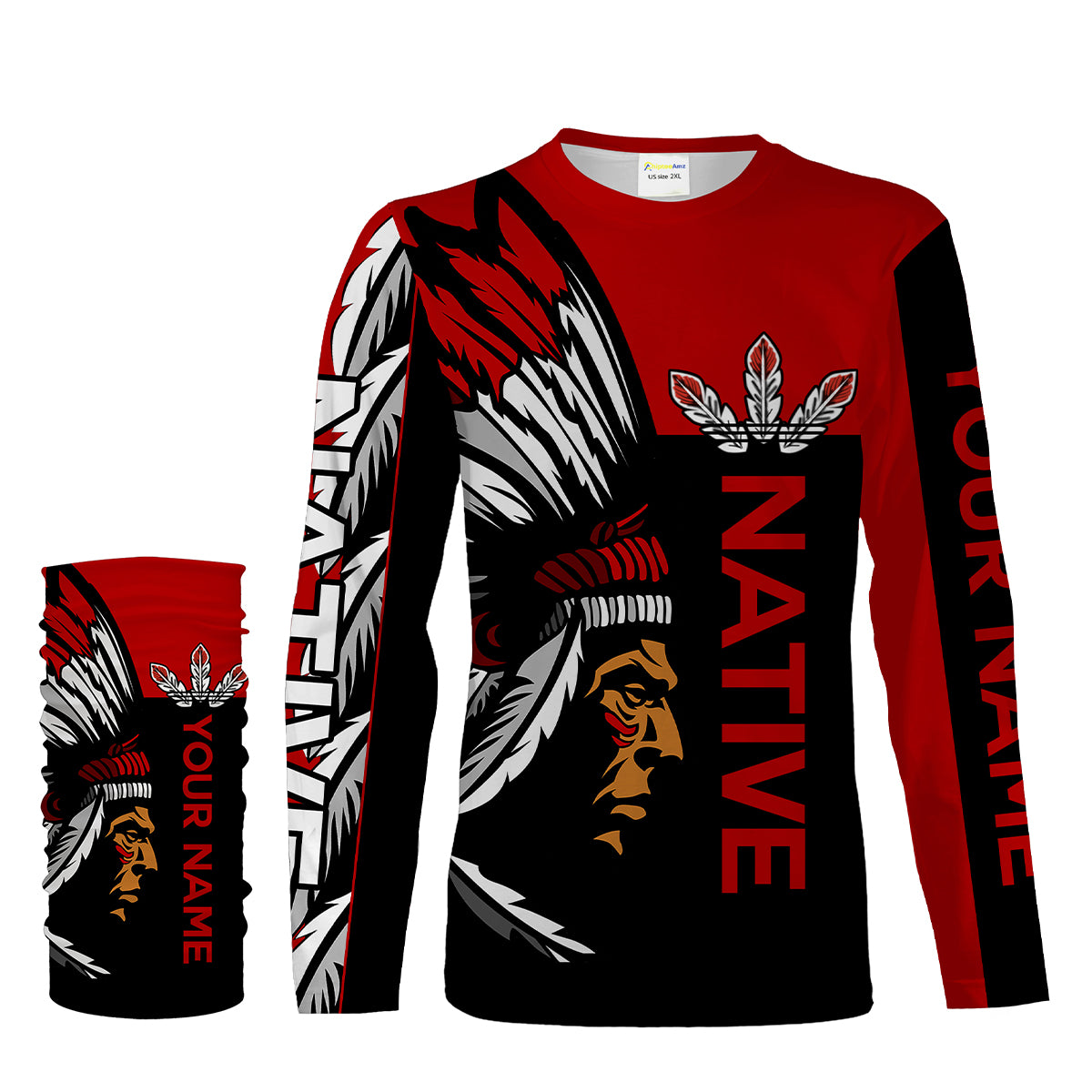Customize Native American men red tattoo 3D All over print Shirt Indigenous Gifts Apparel NQS2099