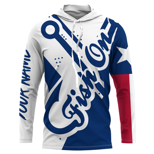 Fish On Texas Fish reaper fishing Customize Fishing Shirts, Texas flag performance fishing shirts NQS2492