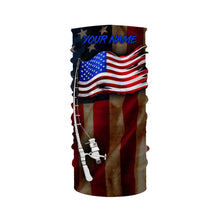 Load image into Gallery viewer, Vintage American flag patriotic fishing rod Custom Name UV protection UPF 30+ fishing jersey, patriotic Gifts for Fisherman NQS2943