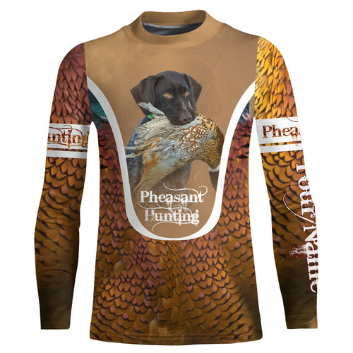 Deutsch Drahthaar Pheasant hunting dog Custom name All over print Shirts, Personalized Hunting gifts FSD4003