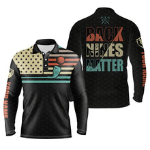Load image into Gallery viewer, Vintage American flag golf polo shirt for men custom back nines matters golf clubs black golf shirts NQS5270