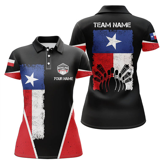 Custom bowling shirt for women – personalized team jersey front view