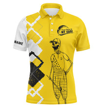 Load image into Gallery viewer, Funny golf shirts skull custom Men golf polos shirts your hole is my goal, golf gifts for him | Yellow NQS4590