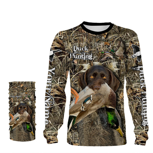 Duck Hunting dog Labrador Retriever Camo Waterfowl Custom Name 3D hunting shirts NQS745