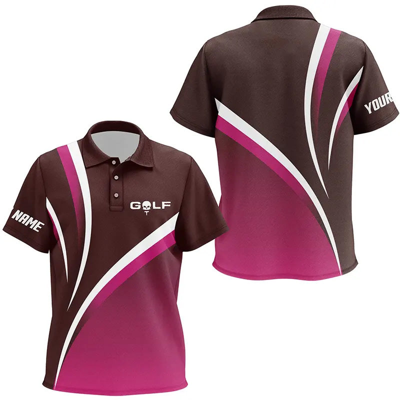 Kids polo shirt custom name kid golf tops, tournament golf shirts | Pink NQS6920