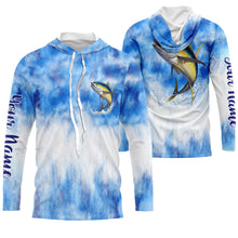 Load image into Gallery viewer, Tuna saltwater fishing blue sea camo Custom Name sun protection UPF long sleeves fishing shirts jersey NQS3535