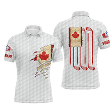 Load image into Gallery viewer, Mens golf polo shirts Canada flag patriot custom name vintage flag golf clubs golf outfit men NQS4468