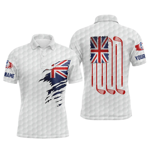 Mens golf polo shirts New Zealand flag patriot custom name vintage flag golf clubs golf outfit men NQS4469