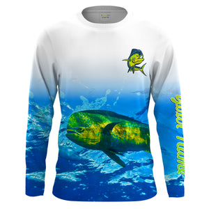 Mahi mahi saltwater fishing blue ocean deep sea UV protection customize long sleeves fishing apparel NQS2160