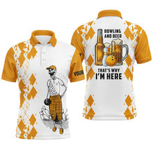 Load image into Gallery viewer, Funny bowling beer skull bowling shirts for men custom name bowling and beer that&#39;s why I&#39;m here NQS4634