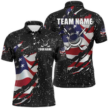 Load image into Gallery viewer, American flag black grunge pattern golf clubs Mens golf polo shirts custom best mens golf tops NQS7227