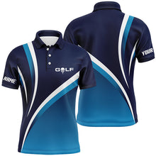 Load image into Gallery viewer, Mens golf polo shirts custom name men's golf polos, tournament golf tops for mens | Blue NQS6510