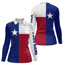 Load image into Gallery viewer, Womens golf polo shirt custom Texas flag golf ball polos shirt for ladies, golfing gifts NQS6575