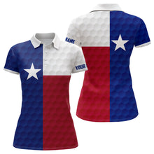 Load image into Gallery viewer, Womens golf polo shirt custom Texas flag golf ball polos shirt for ladies, golfing gifts NQS6575