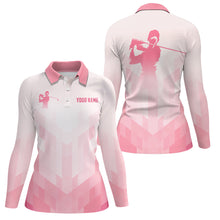 Load image into Gallery viewer, Pink golf shirts for women custom polo golf shirts, golf tops for ladies NQS6880