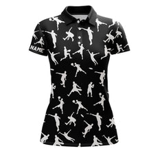 Load image into Gallery viewer, Black Women disc golf polo shirt custom disc golf jerseys, disc team golf shirt for womens NQS6417