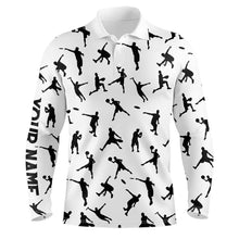 Load image into Gallery viewer, White Mens disc golf polo shirt custom disc golf jerseys, disc team golf shirt for mens NQS6418