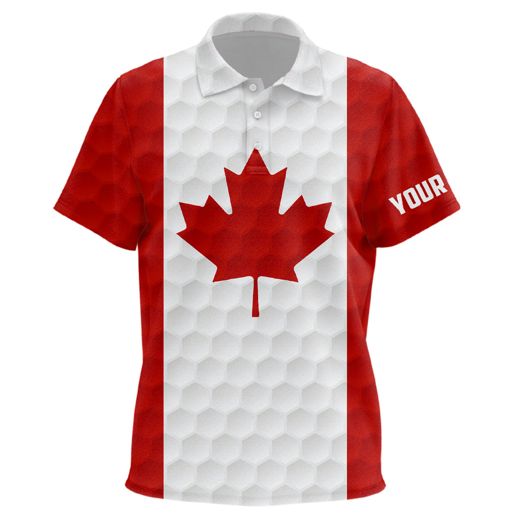 Kid golf polo shirts custom Canadian flag golf ball polos shirt for Kid, patriotic golfing gifts NQS6648