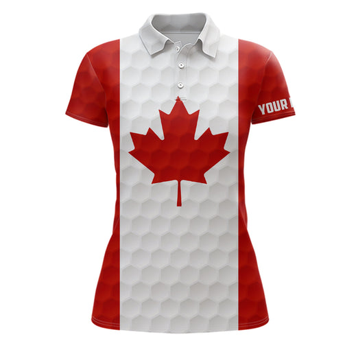 Womens golf polo shirt custom Canadian flag golf ball polos shirt for ladies, patriotic golf gifts NQS6648