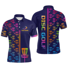 Load image into Gallery viewer, Mens golf polo shirts colorful gradient disc golf basket custom disc golf jerseys NQS7205