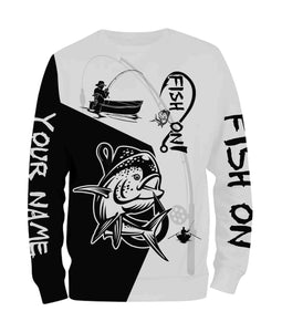 Mahi Mahi Fish On Custome Name 3D All Over Printed Shirts For Adult And Kid Personalized Fishing gift NQS359