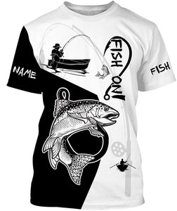 Rainbow Trout Fish On Custome Name 3D All Over Printed Shirts For Adult And Kid Personalized Fishing gift NQS361