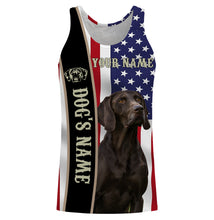 Load image into Gallery viewer, German Shorthaired Pointer American flag custom Name Full printing shirts, GSP Patriotic gifts FSD3256