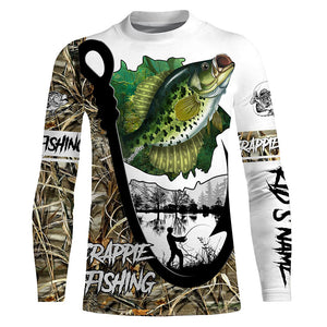 Crappie fishing shirts custom camouflage Fish hook sun protection shirt, Fishing gifts for Men FSD3470