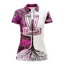 Load image into Gallery viewer, Disc Golf Women Polo Shirt Pink Camo Custom name All over print shirt, Personalized Disc Golf Gifts FSD3482