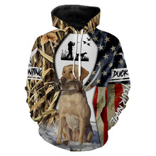 Load image into Gallery viewer, Duck Hunting Dog Yellow Labs Waterfowl Camo American Flag Custom All Over Printed Shirts FSD3487