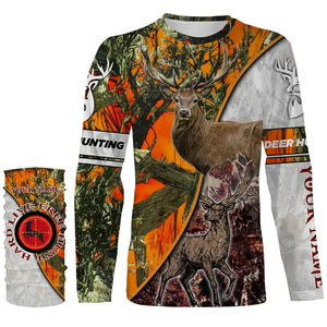 Deer Hunting "Live Free Hunt Hard" Orange camo 3D All Over print shirts - Personalized Hunting gifts FSD3498