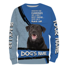 Load image into Gallery viewer, Black Labs Custom Name 3D All over printed Shirt, Cute Labrador Retriever Dog Funny Dog Saying shirt, Personalized Gift FSD3088