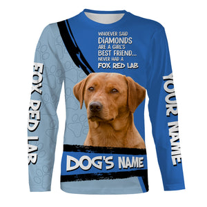 Fox Red Labs Custom Name 3D All over printed Shirt, Labrador Retriever Dog Funny Dog Saying shirt, Personalized Gift FSD3089