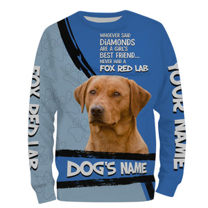 Fox Red Labs Custom Name 3D All over printed Shirt, Labrador Retriever Dog Funny Dog Saying shirt, Personalized Gift FSD3089