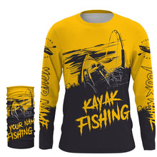 Load image into Gallery viewer, Kayak Fishing Sketch Custom Name All Over Printed UV Protection Long Sleeve, Kayak Performance Shirts FSD2526