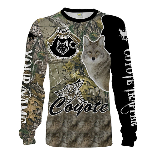Coyote trapping Custom Name All Over printed Shirts, Hoodie - Personalized Hunting gifts FSD1998