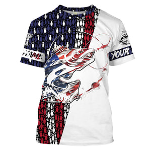 Walleye Fishing 4th of July American flag Shirts Patriotic gifts for Fisherman, Gift for Dad Christmas, Birthday FSD2142