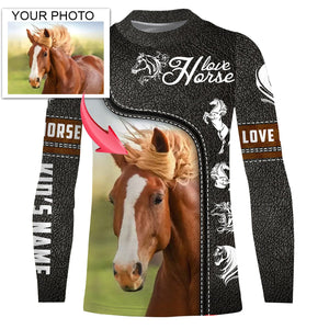 Love Horse Customized name and photo 3D All over print Shirts - FSD137