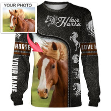Load image into Gallery viewer, Love Horse Customized name and photo 3D All over print Shirts - FSD137