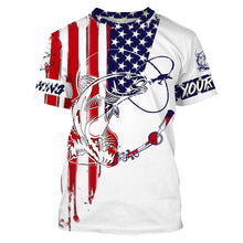 Load image into Gallery viewer, Fishing Shirt American Flag Redfish Red Drum fishing Apparel for Adult and Kid, Personalized Patriotic fishing gifts FSD2316