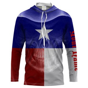 TX Texas Flag Skull Grim Reaper Custom Name 3D All over Printed Shirts - Personalized Skull Shirts FSD2333