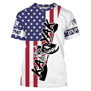Kayak Fishing American Flag Sun/UV Protection Shirts UPF30+ - Personalized Kayak Fishing Clothing  FSD2335