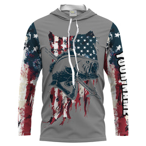 Archery Bowfishing American Flag Customize Name 3D All Over printed Shirts For Men, Women - Personalized Fishing Gifts  FSD2222