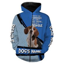 Load image into Gallery viewer, Beagle Dog Custom Name 3D All over printed Shirt, Cute Beagle Funny Dog Saying shirt, dog gift FSD3473