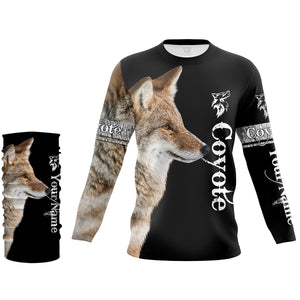 Coyote Hunting Predator Hunter Customize Name 3D Full Printing Shirts Personalized Hunting Gifts for Adult and Kid FSD2073