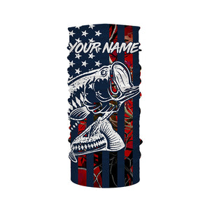 Bass Fishing American flag Red Camo custom Fishing Shirts, Performance Bass Fishing shirts FSD3503