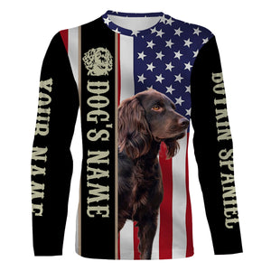 Boykin Spaniel American flag custom Name Full printing shirts, Patriotic gifts for dog lovers FSD3347