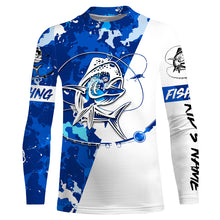 Load image into Gallery viewer, Mahi-mahi Fishing blue sea camouflage custom Name UV Protection Shirts, Mahi mahi Fishing Jerseys FSD3210